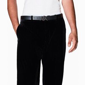 Armani Exchange Black Velvet Slacks - mens 36